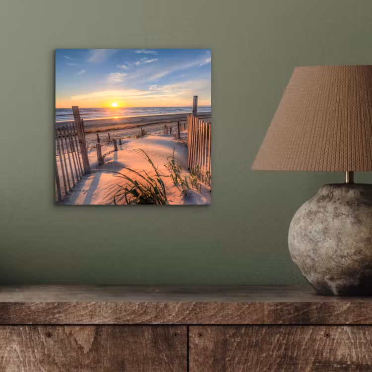 Strand - Zee - Duin - Zonsondergang - Landschap aluminium wit klein -sfeer2
