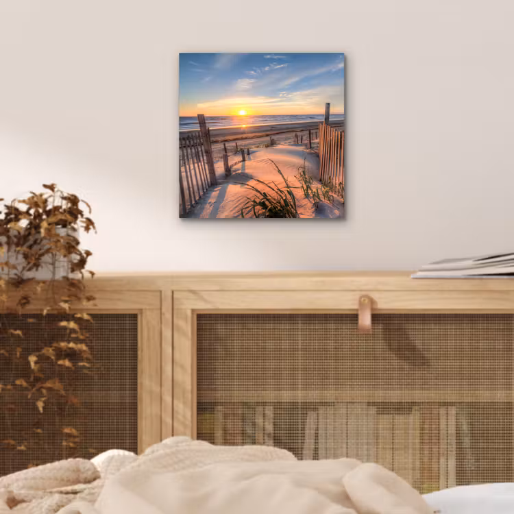 Strand - Zee - Duin - Zonsondergang - Landschap aluminium wit klein -sfeer3