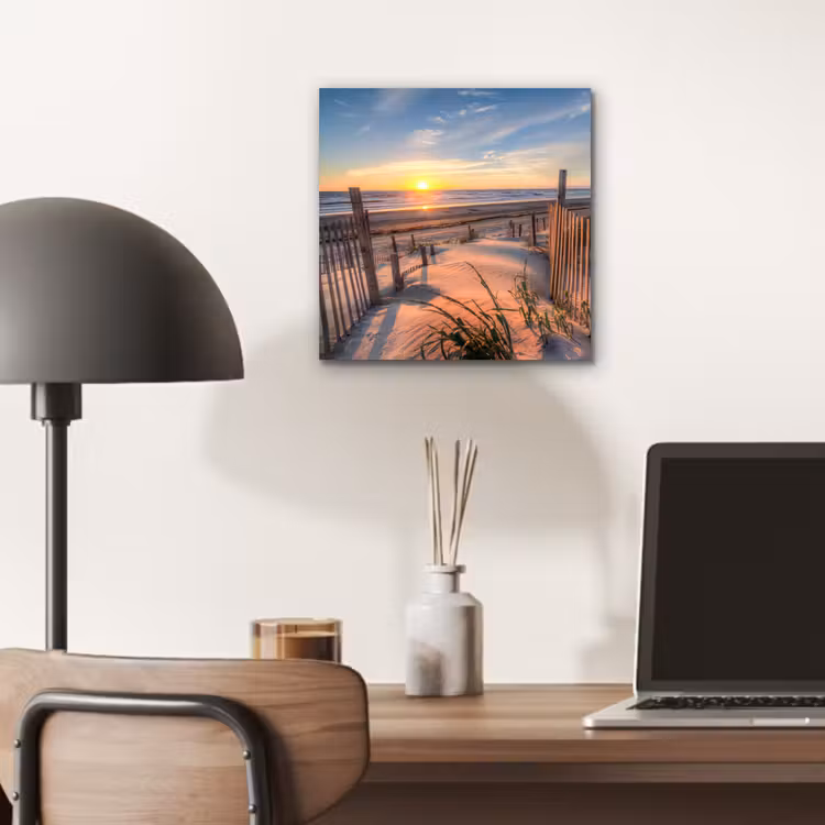 Strand - Zee - Duin - Zonsondergang - Landschap aluminium wit klein -sfeer5