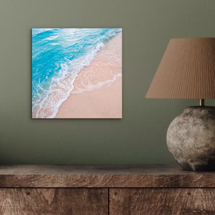 Strand - Zee - Golf - Natuur - Blauw aluminium wit klein -sfeer2