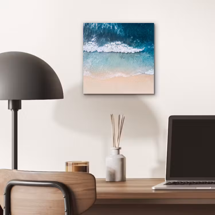 Strand - Zee - Golven - Natuur - Blauw aluminium wit klein -sfeer5