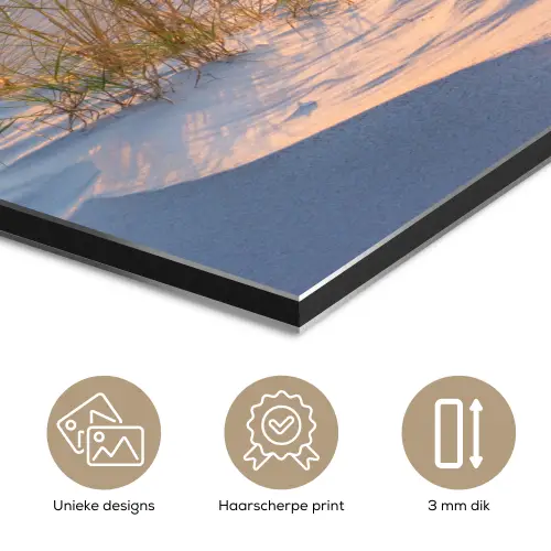 Strand - Zon - Duin - Gras - Zand - Horizon aluminium wit klein -closeup_NL