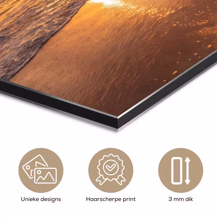 Strand - Zonsondergang - Natuur - Tropisch - Oranje aluminium wit klein -closeup_NL