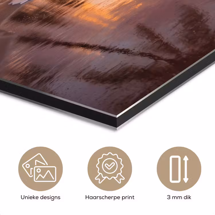 Strand - Zonsopgang - Tropisch - Natuur - Oranje aluminium wit klein -closeup_NL