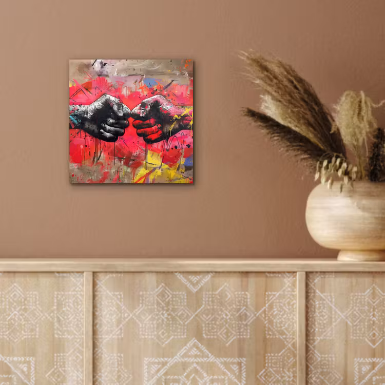 Street art - Handen - Graffiti - Kunst - Banksy aluminium wit klein -sfeer4