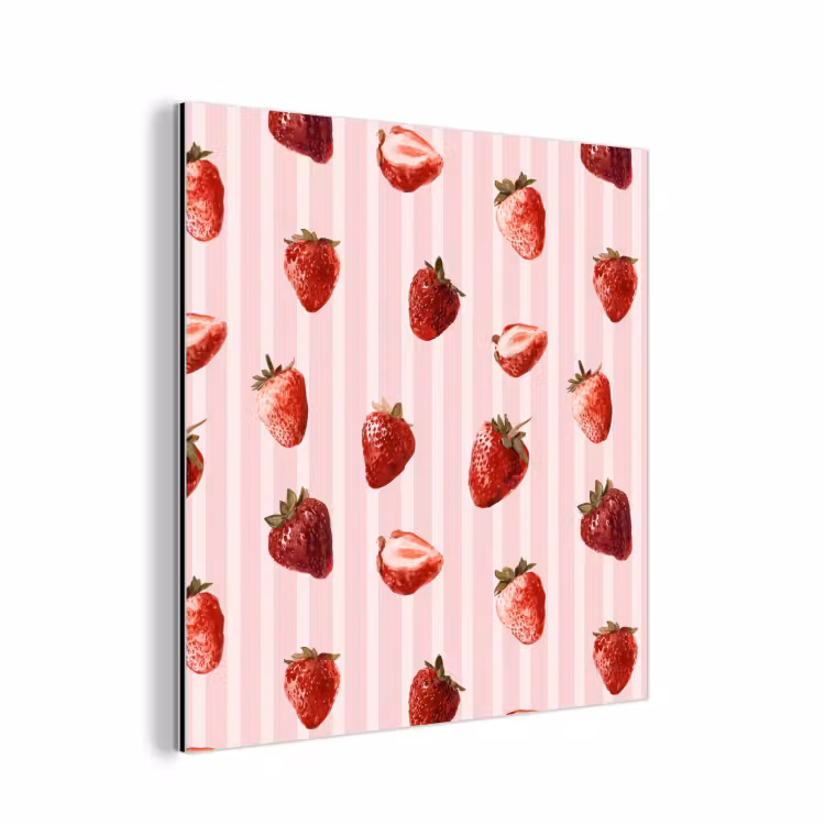 Strepen - Aardbei - Roze aluminium wit klein 46 -3d