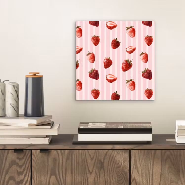 Strepen - Aardbei - Roze aluminium wit klein 46 -sfeer1