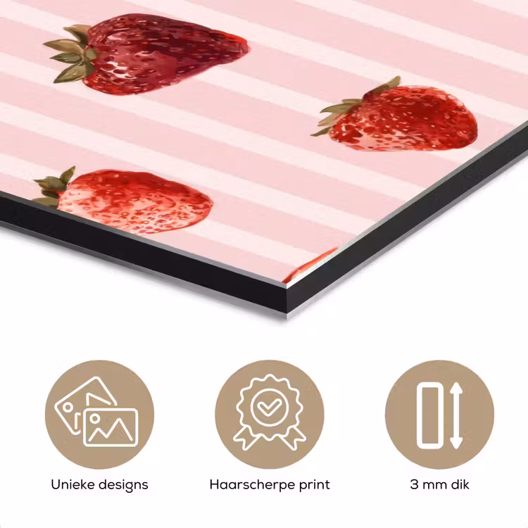 Strepen - Aardbei - Roze aluminium wit klein 46 -closeup_NL
