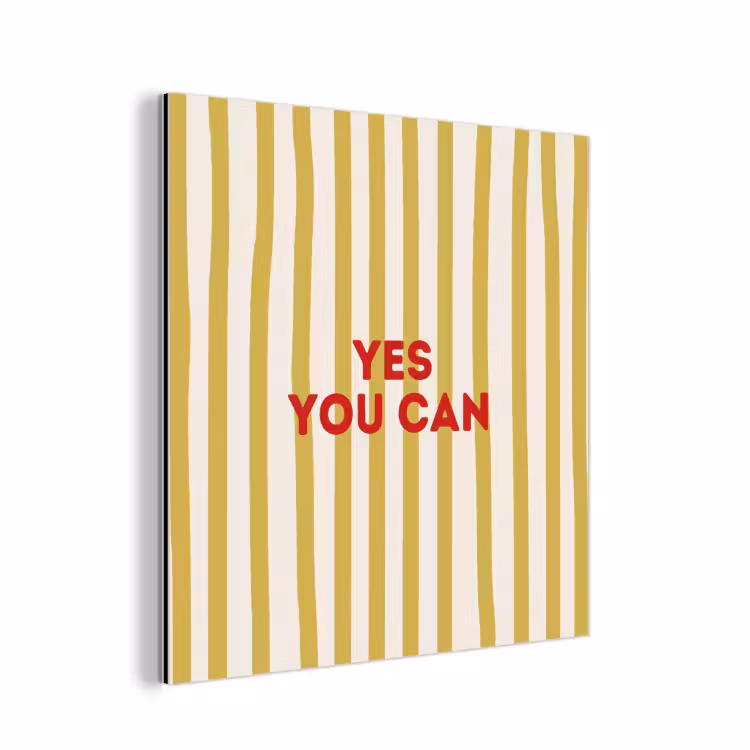 Strepen - Abstract - Yes you can - Rood aluminium wit klein -3d