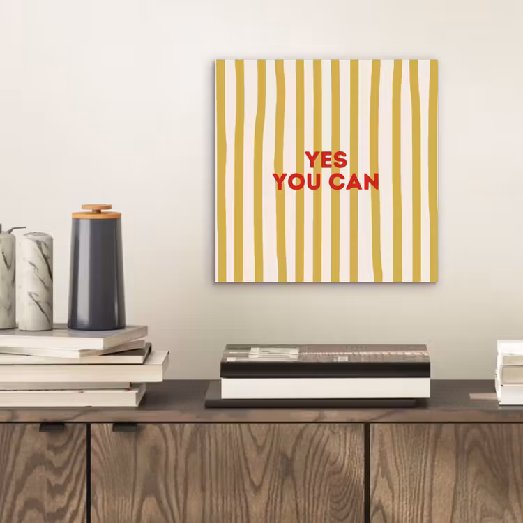 Strepen - Abstract - Yes you can - Rood aluminium wit klein -sfeer1