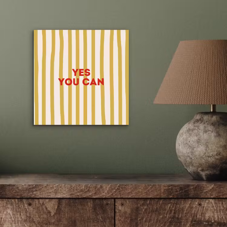 Strepen - Abstract - Yes you can - Rood aluminium wit klein -sfeer2
