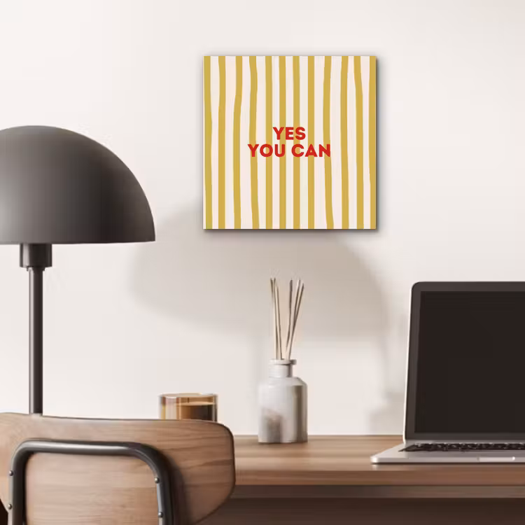 Strepen - Abstract - Yes you can - Rood aluminium wit klein -sfeer5