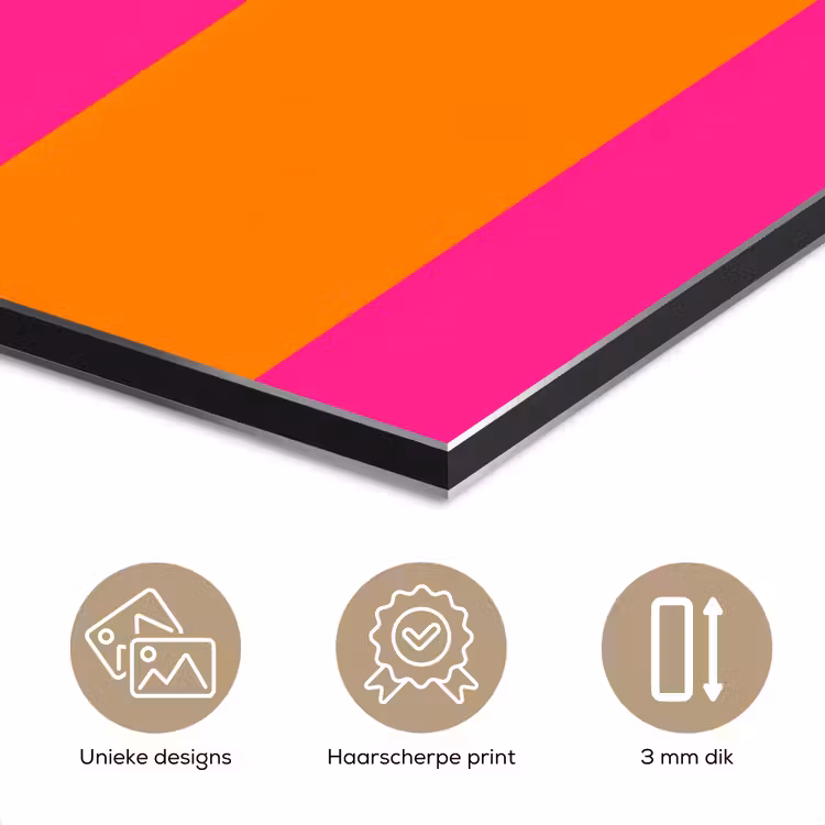 Strepen - Horizontaal - Roze aluminium wit klein 46 -closeup_NL
