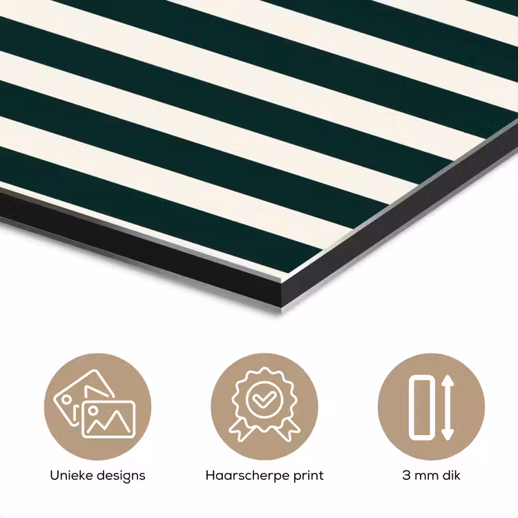 Strepen - Klassiek - Groen aluminium wit klein 46 -closeup_NL