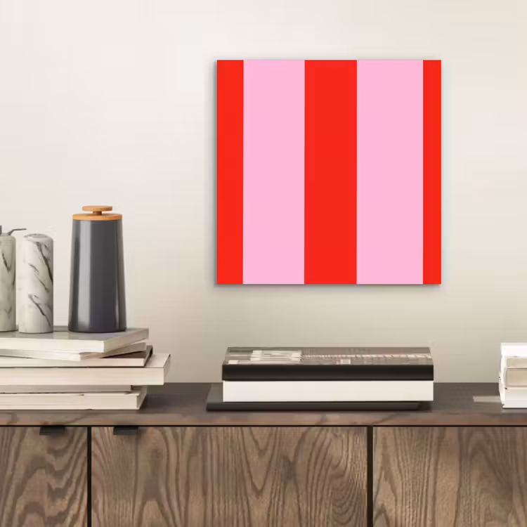 Strepen - Klassiek - Roze aluminium wit klein 46 -sfeer1