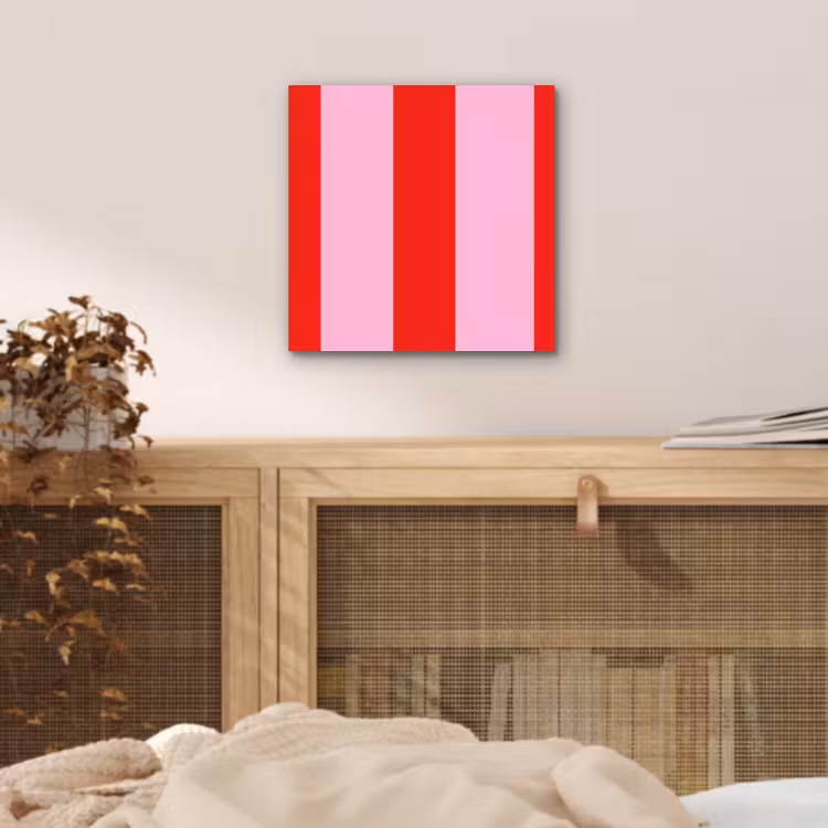 Strepen - Klassiek - Roze aluminium wit klein 46 -sfeer3