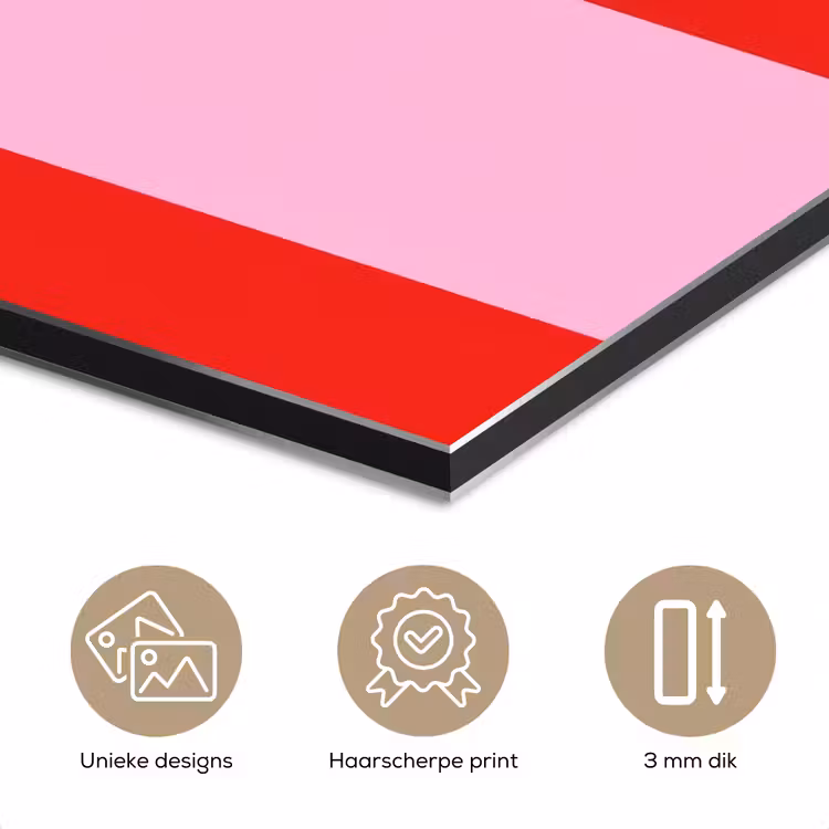 Strepen - Klassiek - Roze aluminium wit klein 46 -closeup_NL