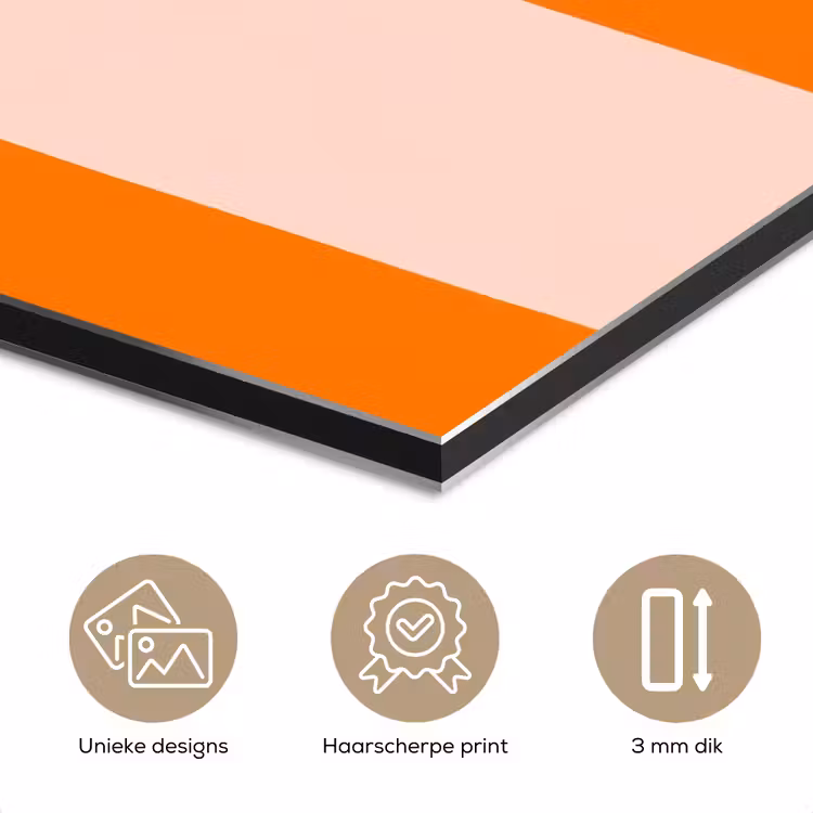 Strepen - Modern - Oranje aluminium wit klein 46 -closeup_NL