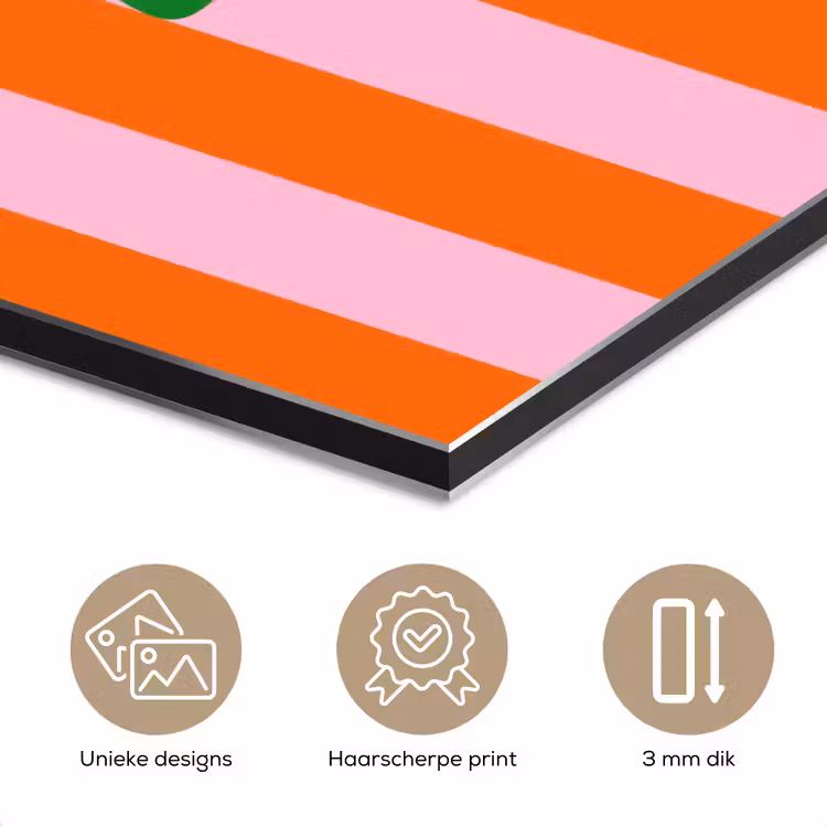 Strepen - Oranje - Verticaal - Ciao bella aluminium wit klein -closeup_NL
