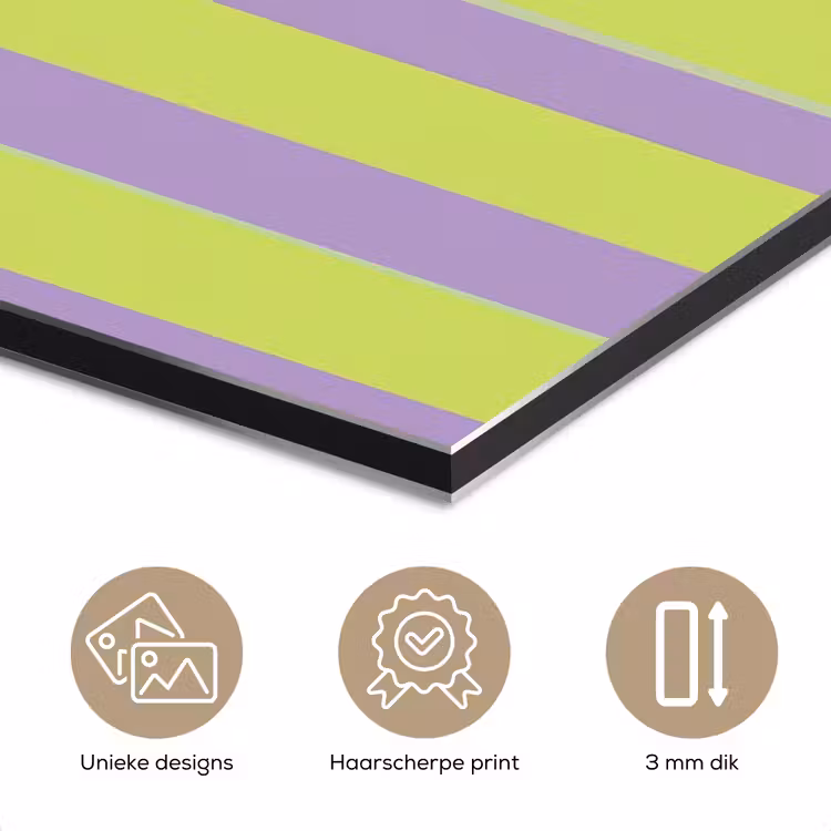 Strepen - Patroon - Groen aluminium wit klein 46 -closeup_NL