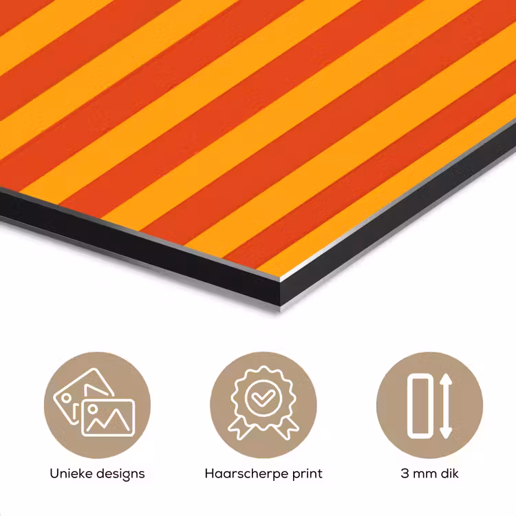 Strepen - Patroon - Oranje aluminium wit klein 46 -closeup_NL