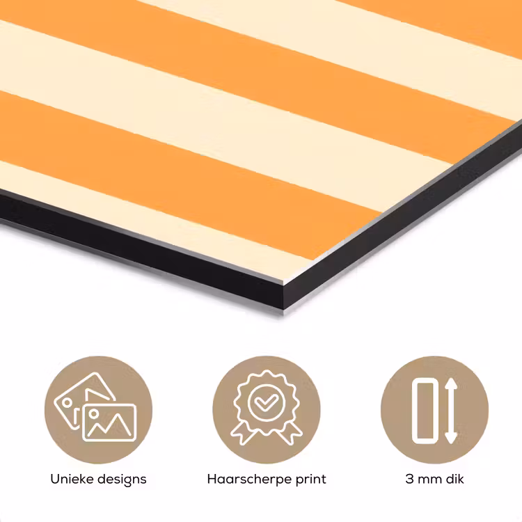 Strepen - Patroon - Oranje aluminium wit klein 46 -closeup_NL