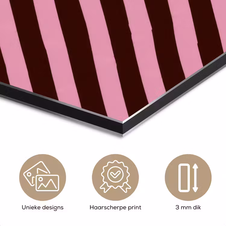 Strepen - Roze - Bruin aluminium wit klein 46 -closeup_NL