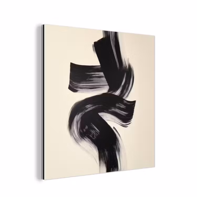 Strepen - Zwart - Abstract aluminium wit klein -3d