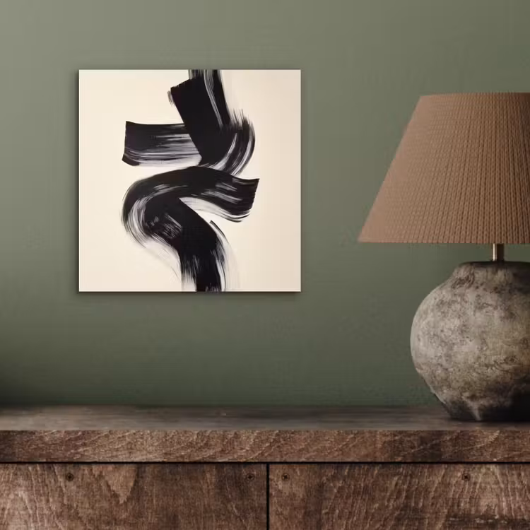 Strepen - Zwart - Abstract aluminium wit klein -sfeer2