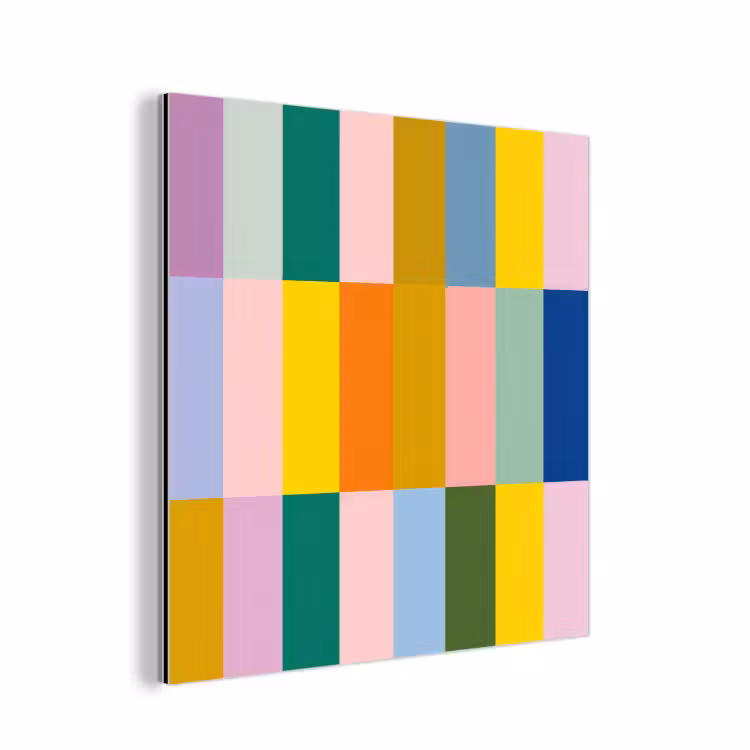 Stroken - Blauw - Patroon - Abstract aluminium wit klein -3d