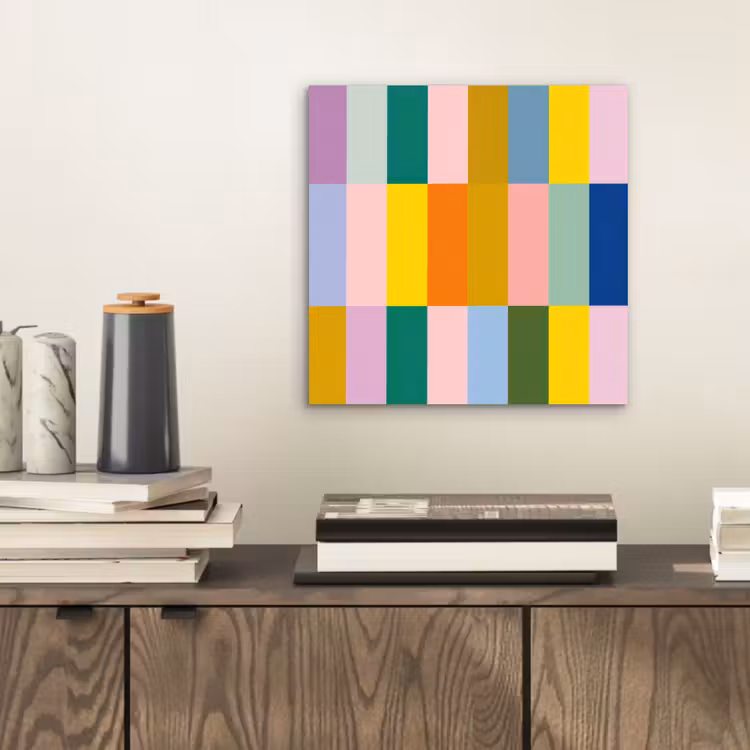 Stroken - Blauw - Patroon - Abstract aluminium wit klein -sfeer1