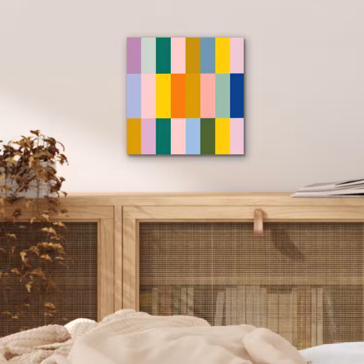 Stroken - Blauw - Patroon - Abstract aluminium wit klein -sfeer3