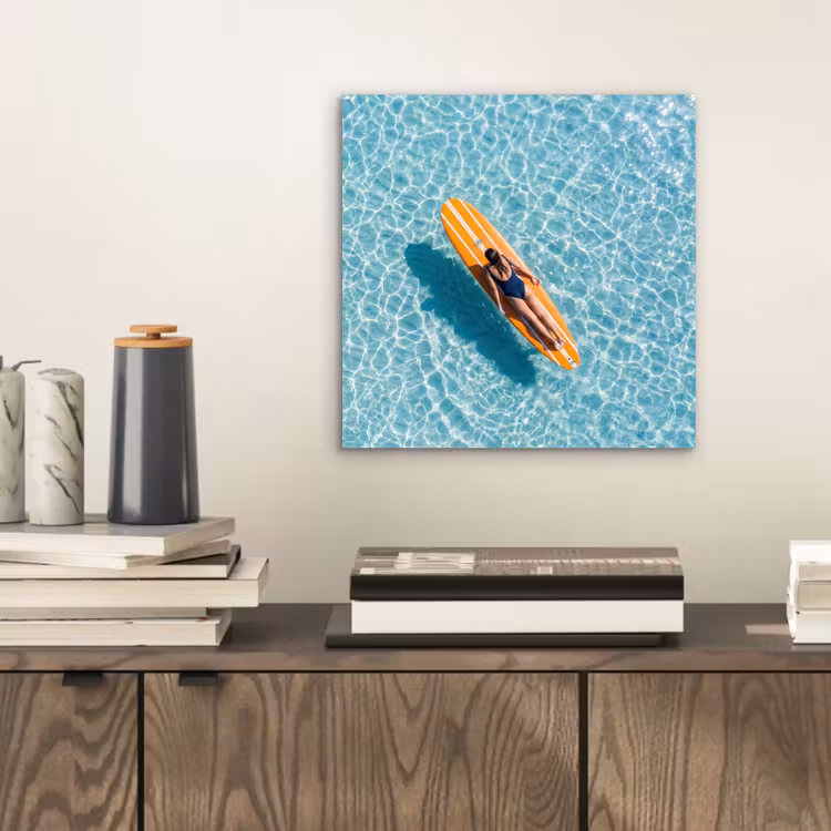 Surfboard - Water - Badpak - Oranje aluminium wit klein -sfeer1