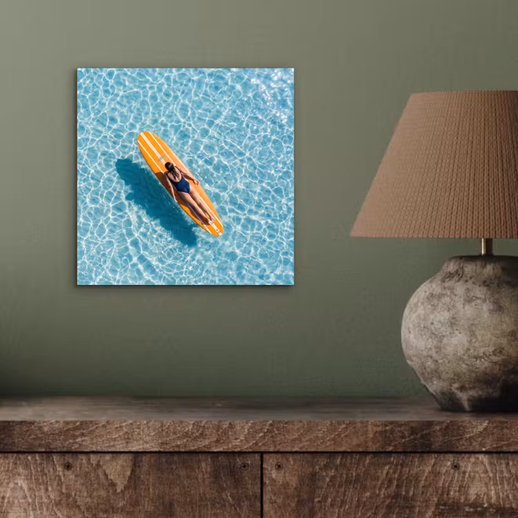 Surfboard - Water - Badpak - Oranje aluminium wit klein -sfeer2
