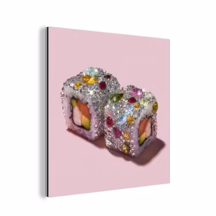 Sushi - Rolletjes - Steentjes - Kleurrijk aluminium wit klein -3d