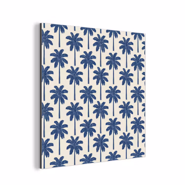 Symmetrisch - Palm - Blauw aluminium wit klein 46 -3d