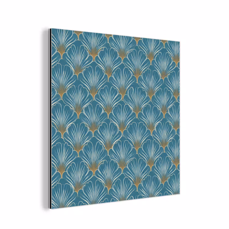 Symmetrisch - Patroon - Blauw aluminium wit klein 46 -3d