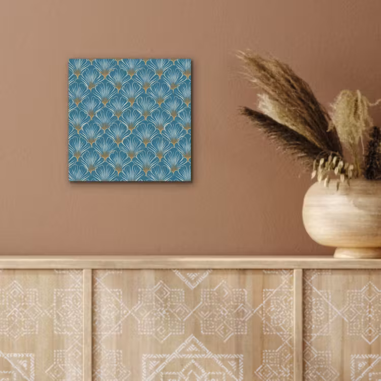 Symmetrisch - Patroon - Blauw aluminium wit klein 46 -sfeer4