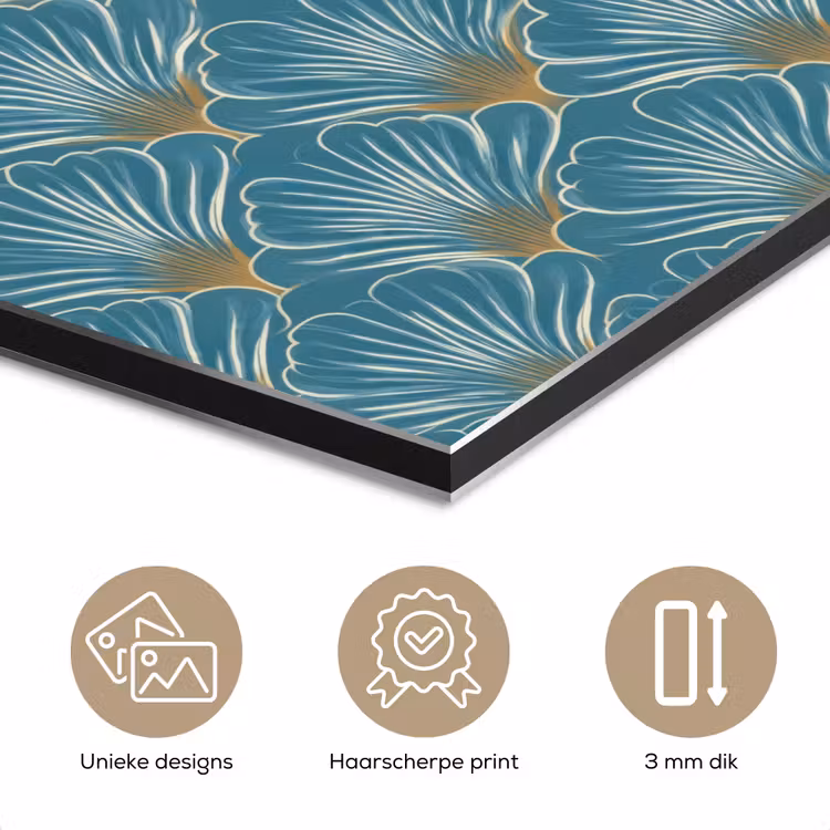 Symmetrisch - Patroon - Blauw aluminium wit klein 46 -closeup_NL