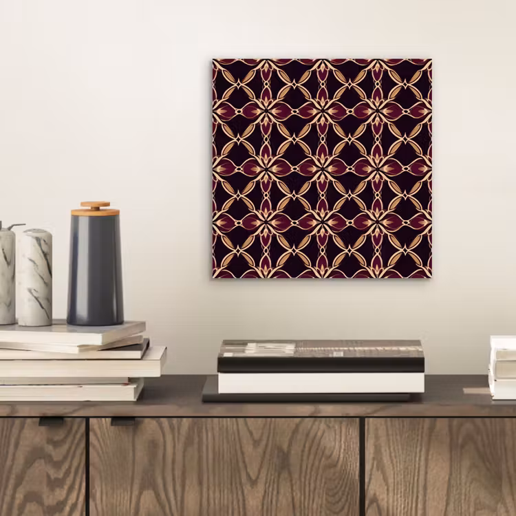 Symmetrisch - Tegel - Burgundy aluminium wit klein 46 -sfeer1