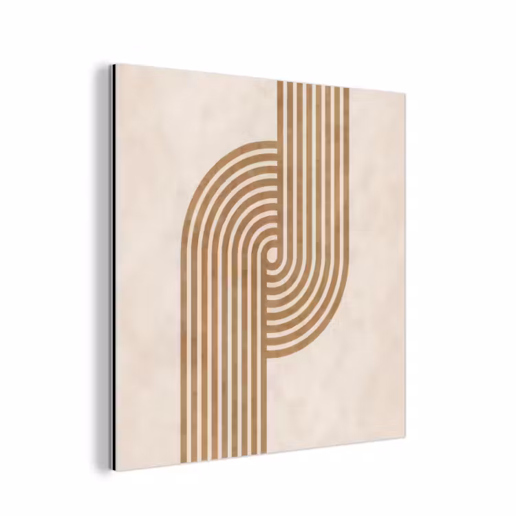 Symmetrische bocht - Koperkleurig aluminium wit klein -3d