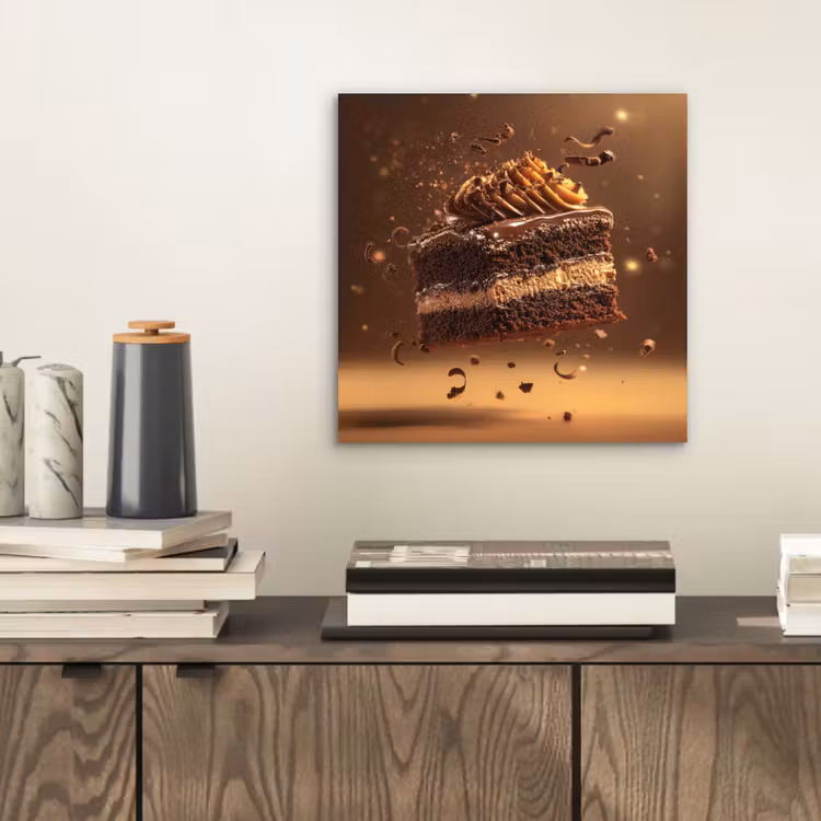Taart - Chocolade - Eten - Brownie aluminium wit klein -sfeer1