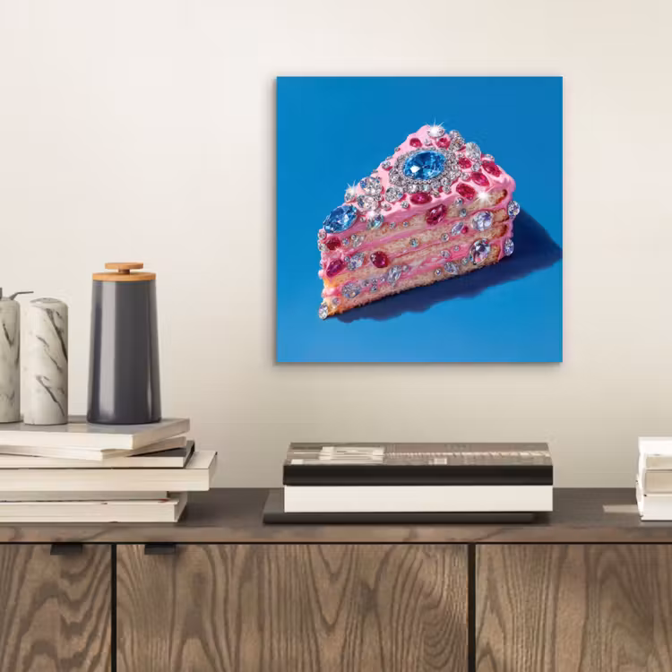 Taart - Edelstenen - Glitters - Roze aluminium wit klein -sfeer1