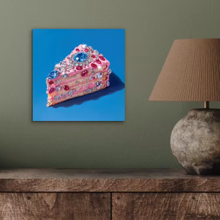 Taart - Edelstenen - Glitters - Roze aluminium wit klein -sfeer2