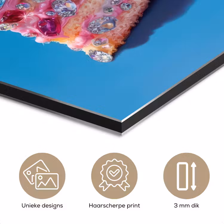 Taart - Edelstenen - Glitters - Roze aluminium wit klein -closeup_NL