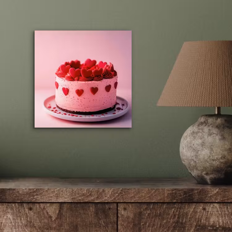 Taart - Hart - Roze aluminium wit klein -sfeer2
