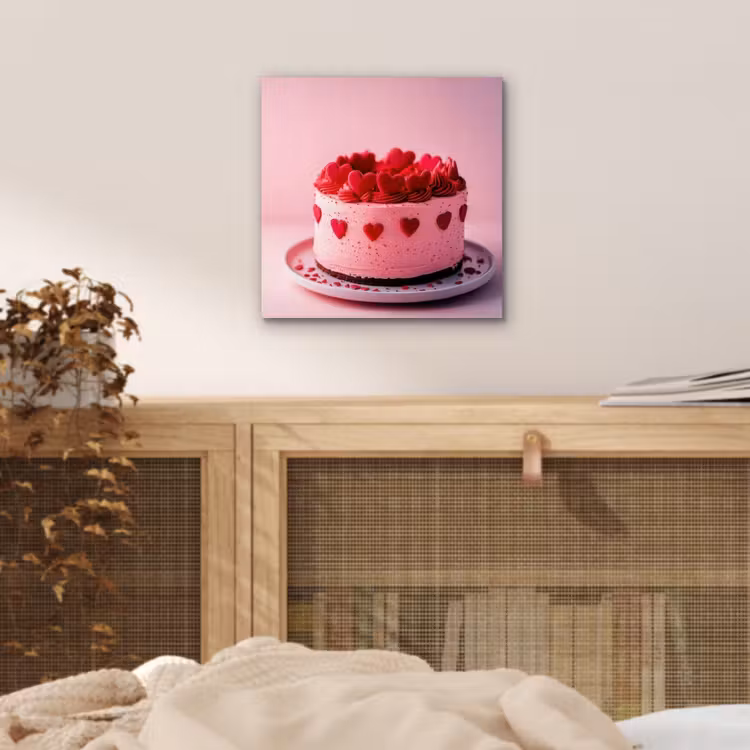 Taart - Hart - Roze aluminium wit klein -sfeer3