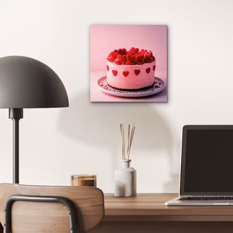 Taart - Hart - Roze aluminium wit klein -sfeer5
