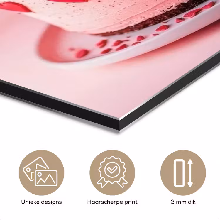 Taart - Hart - Roze aluminium wit klein -closeup_NL