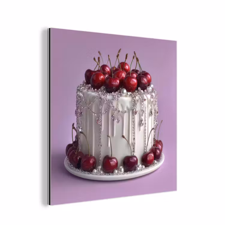 Taart - Kersen - Juwelen - Rood aluminium wit klein -3d